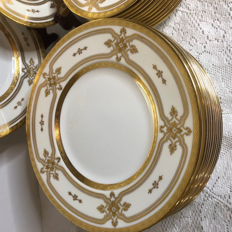 Set of Minton Made for Tiffany & Co. Plates with 12 Luncheon and 12 Bread Plates In Good Condition In Boston, MA