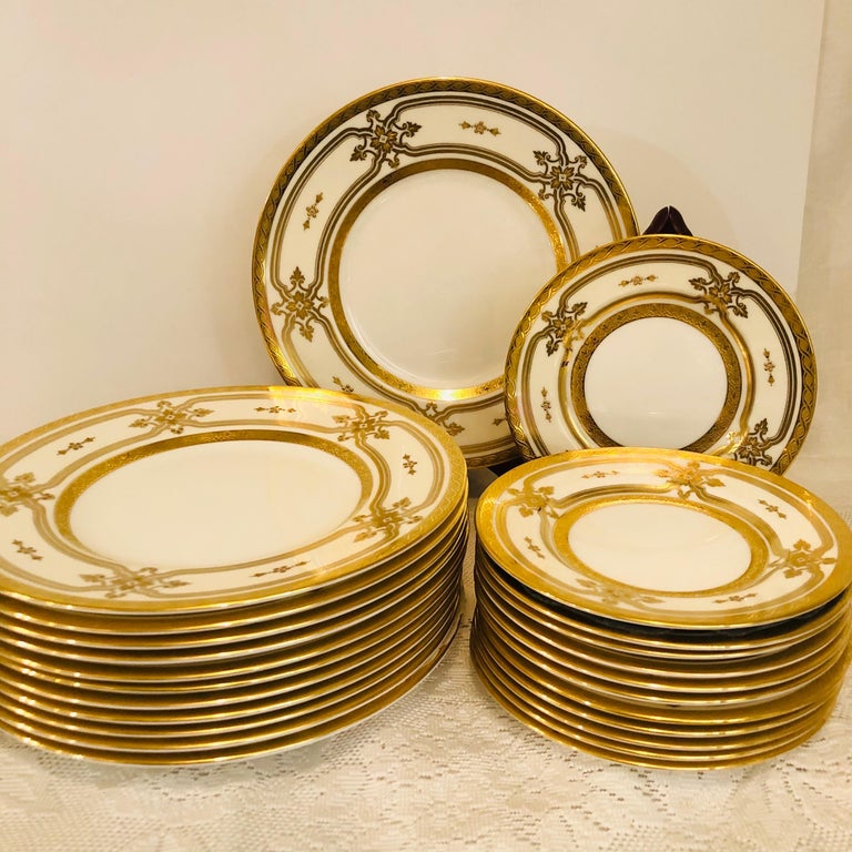 Mid-20th Century Set of Minton Made for Tiffany & Co. Plates with 12 Luncheon and 12 Bread Plates