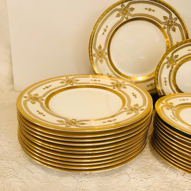 Porcelain Set of Minton Made for Tiffany & Co. Plates with 12 Luncheon and 12 Bread Plates