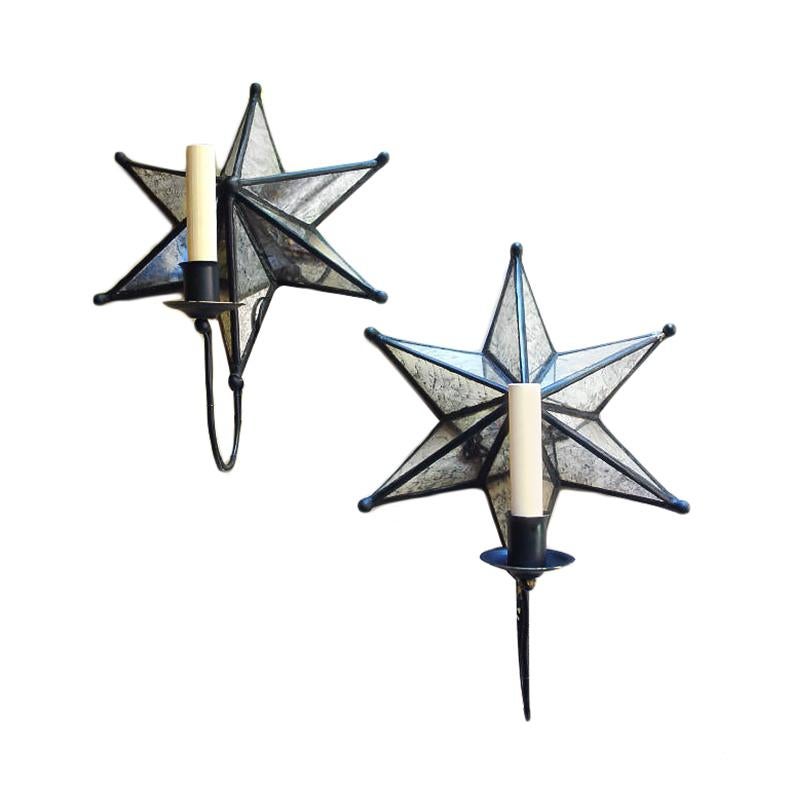 Italiano Set di lampade a specchio a forma di stella, vendute a coppie in vendita