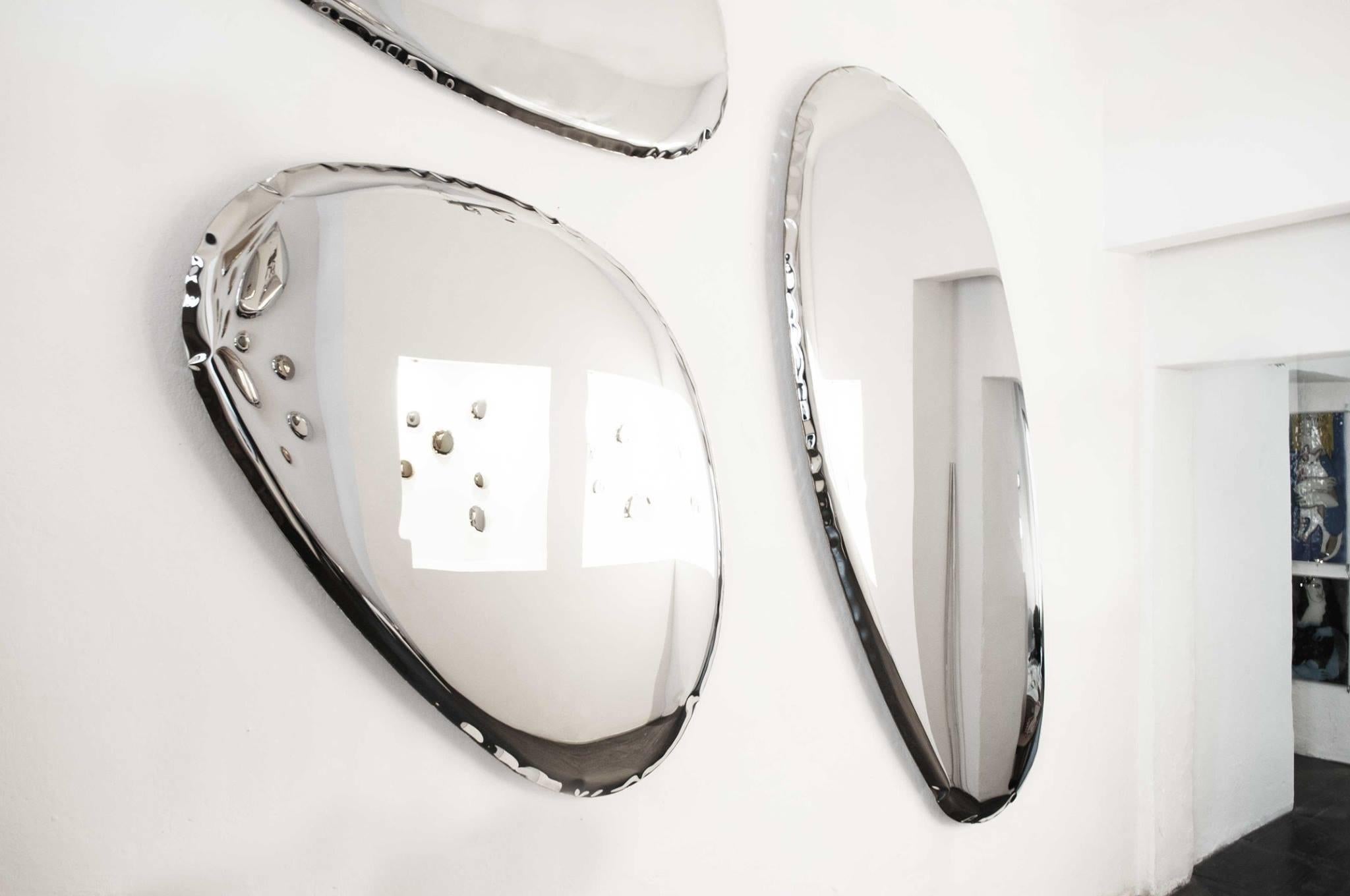 Stainless Steel Set of Mirrors Tafla Q2 + O4.5 + O5 by Zieta For Sale