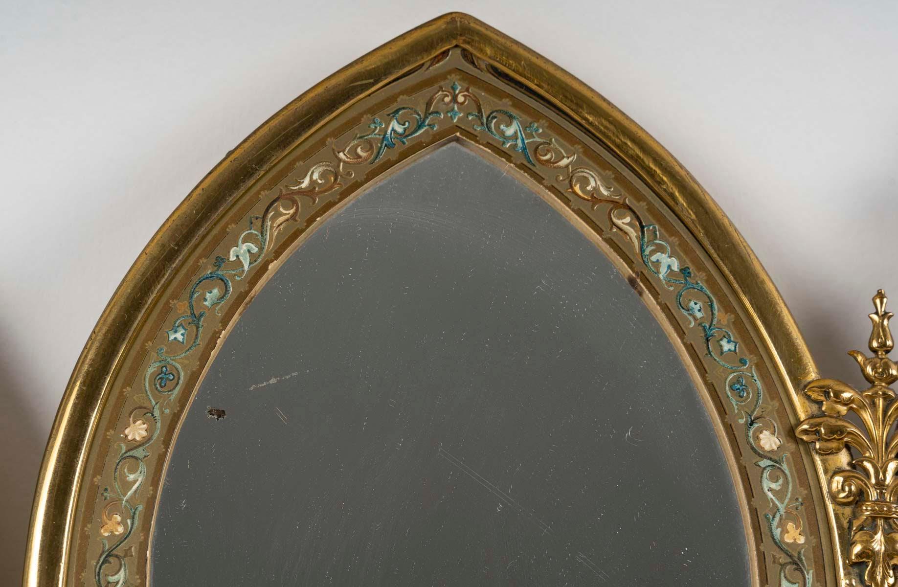 Napoleon III Set of Mirrors, Triptych Mirrors and a Pair of Mirrors, 19th Century. For Sale