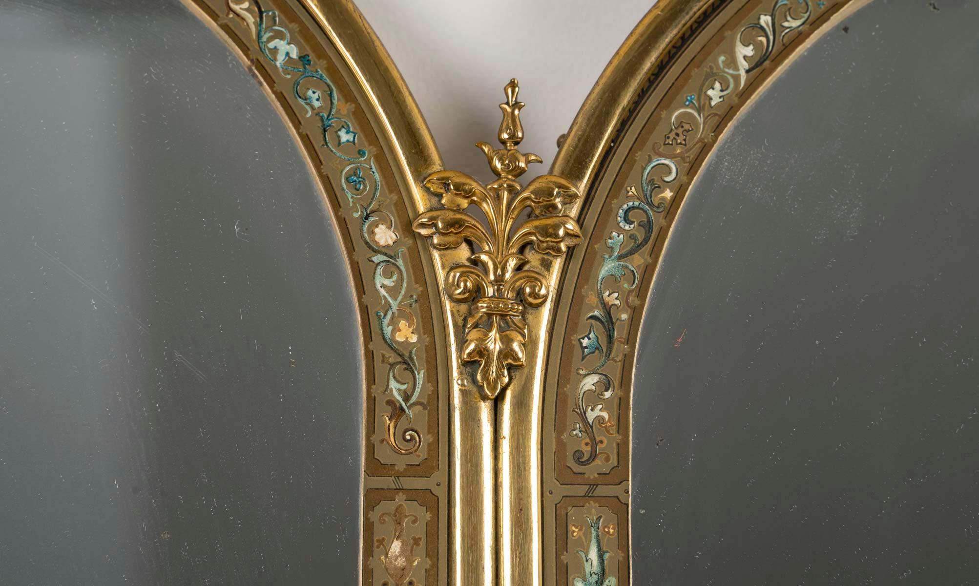 French Set of Mirrors, Triptych Mirrors and a Pair of Mirrors, 19th Century. For Sale