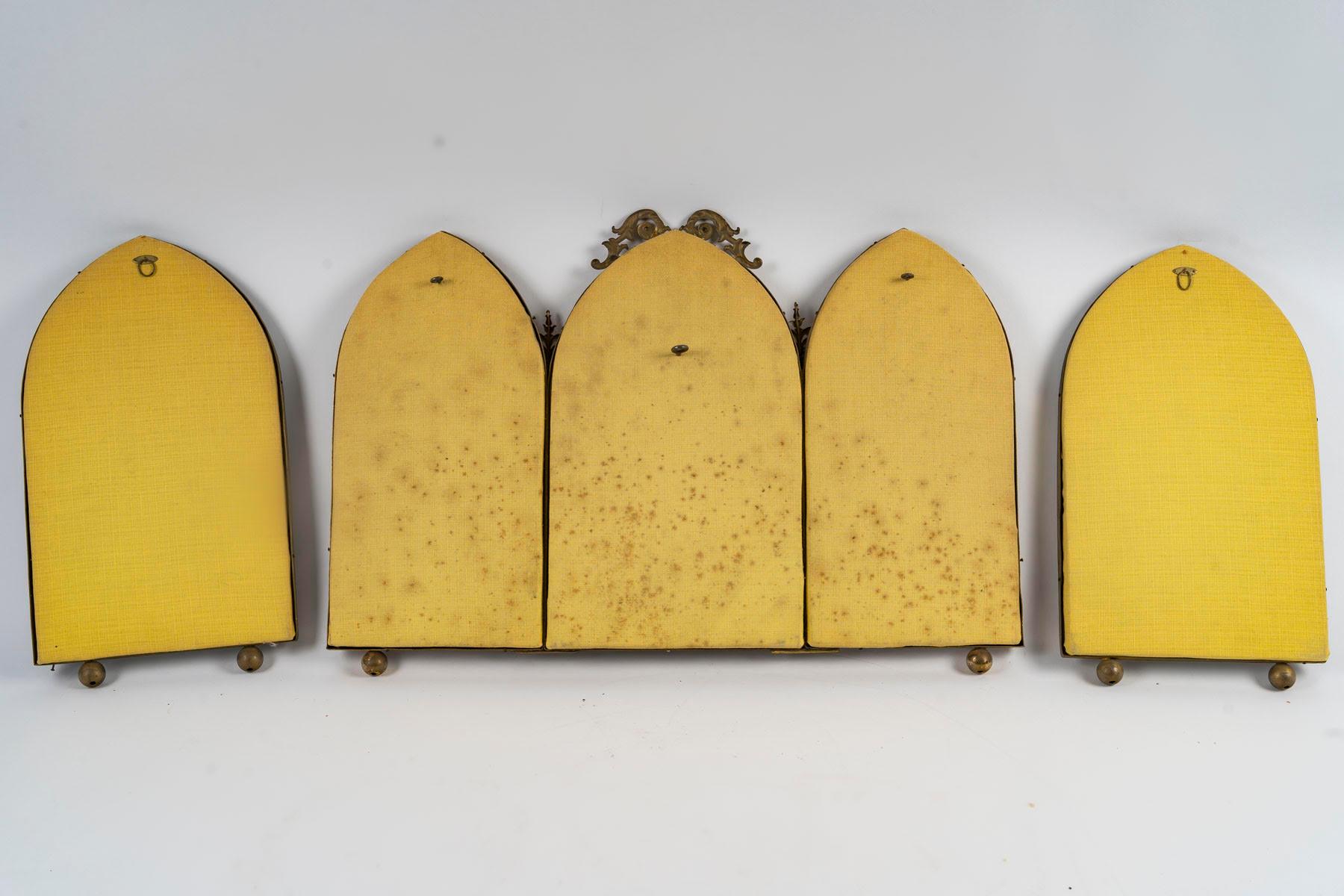 Set of Mirrors, Triptych Mirrors and a Pair of Mirrors, 19th Century. In Good Condition For Sale In Saint-Ouen, FR