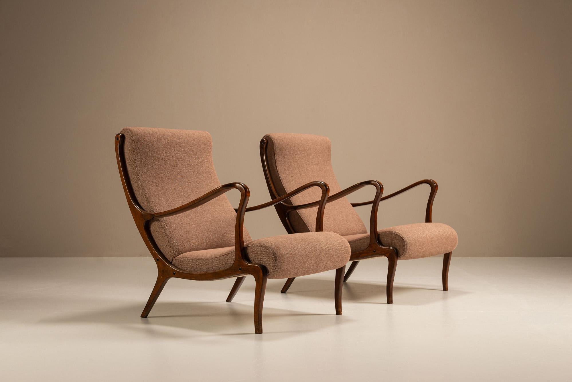 italien Set of 'Mitzi' Arm Chairs by Ezio Longhi, Italy 1950s en vente