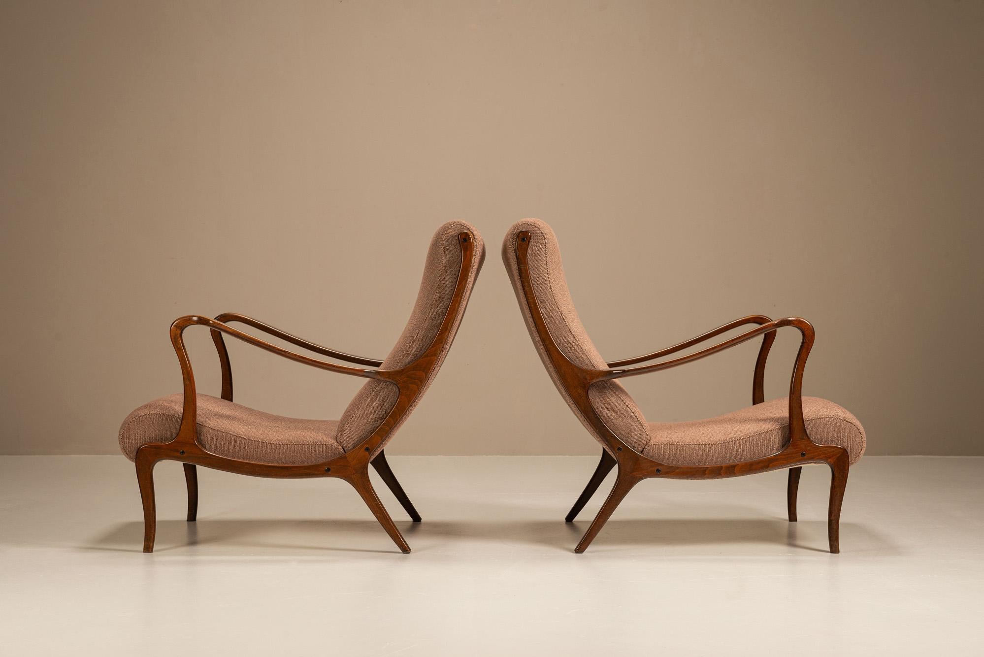 Set of 'Mitzi' Arm Chairs by Ezio Longhi, Italy 1950s en vente 1
