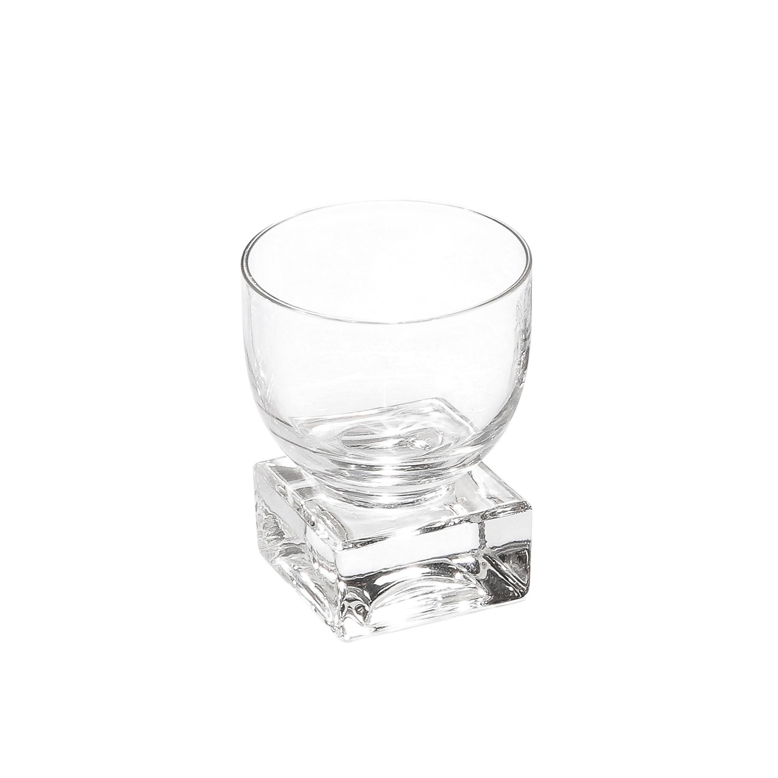 Milieu du XXe siècle Ensemble de verres de bar Art déco mixtes avec socles rectangulaires en vente