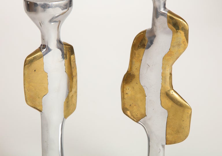 Set of Mixed Metal Vintage David Marshall Candlesticks For ...