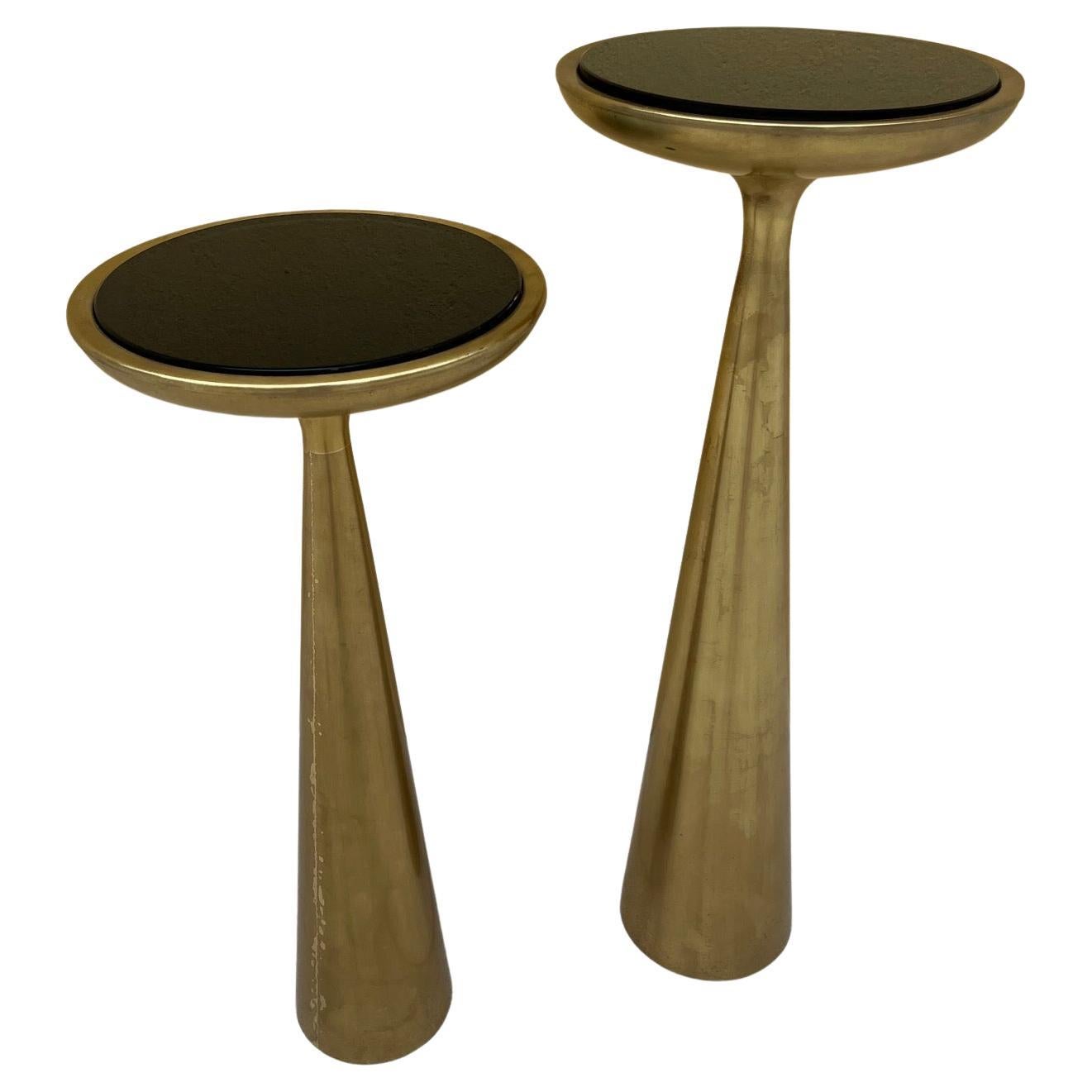 Ensemble de modèles "1776".  Tables d'appoint en laiton et opaline, Fontana Arte, Italie, 1965. en vente