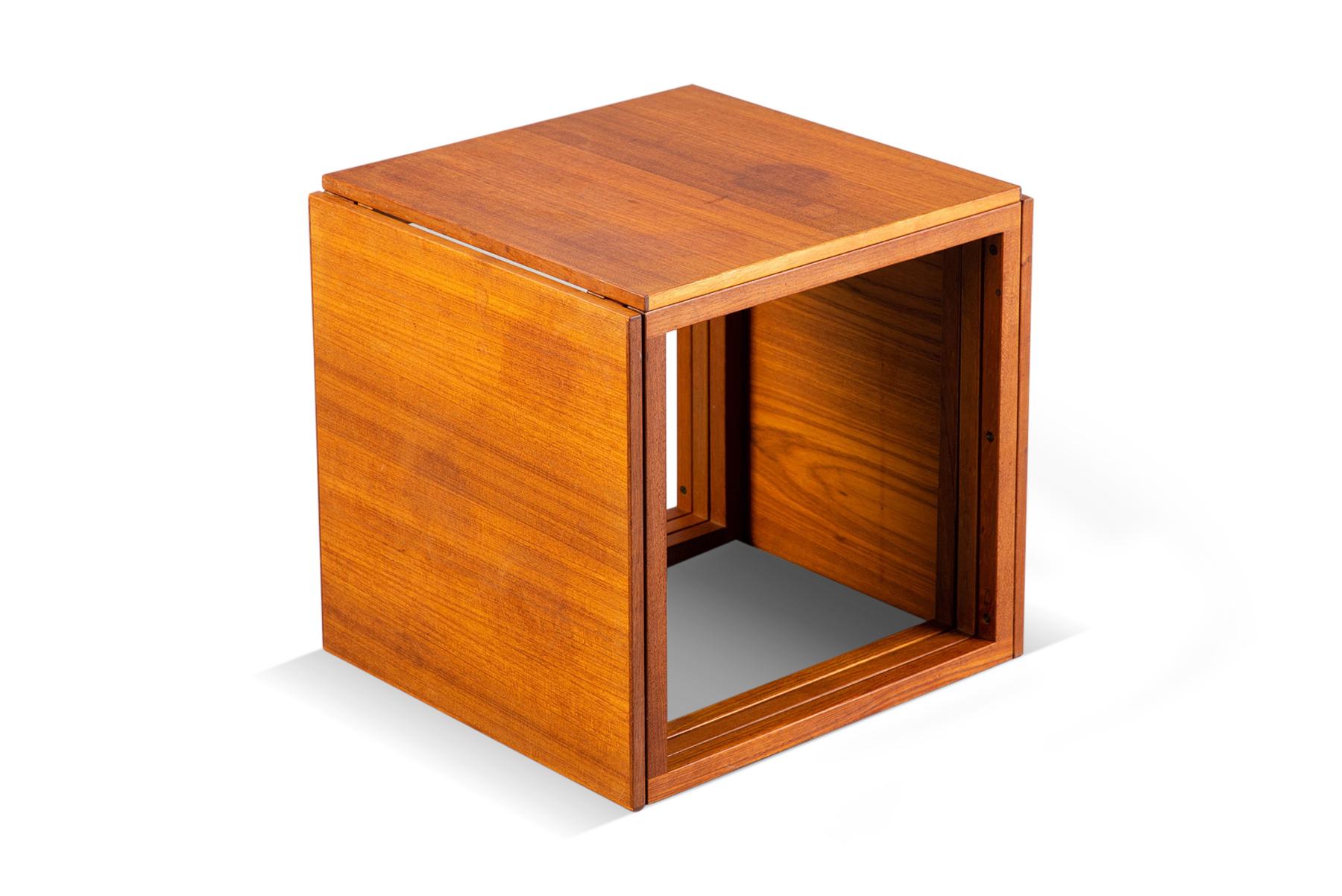 Danish Set of Model 33 Kai Kristiansen Cube Nesting Tables in Teak