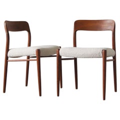 Set of Model 75 Dining Chairs by Niels Otto Moller for J.L. Møllers