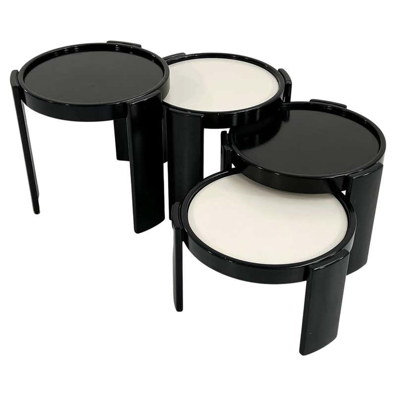Large Gianfranco Frattini for Cassina Nesting / Stacking Tables, Italy ...