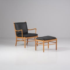 Juego de Sillón y Reposapiés Modelo "Colonial", Ole Wanscher, Carl Hansen & Son
