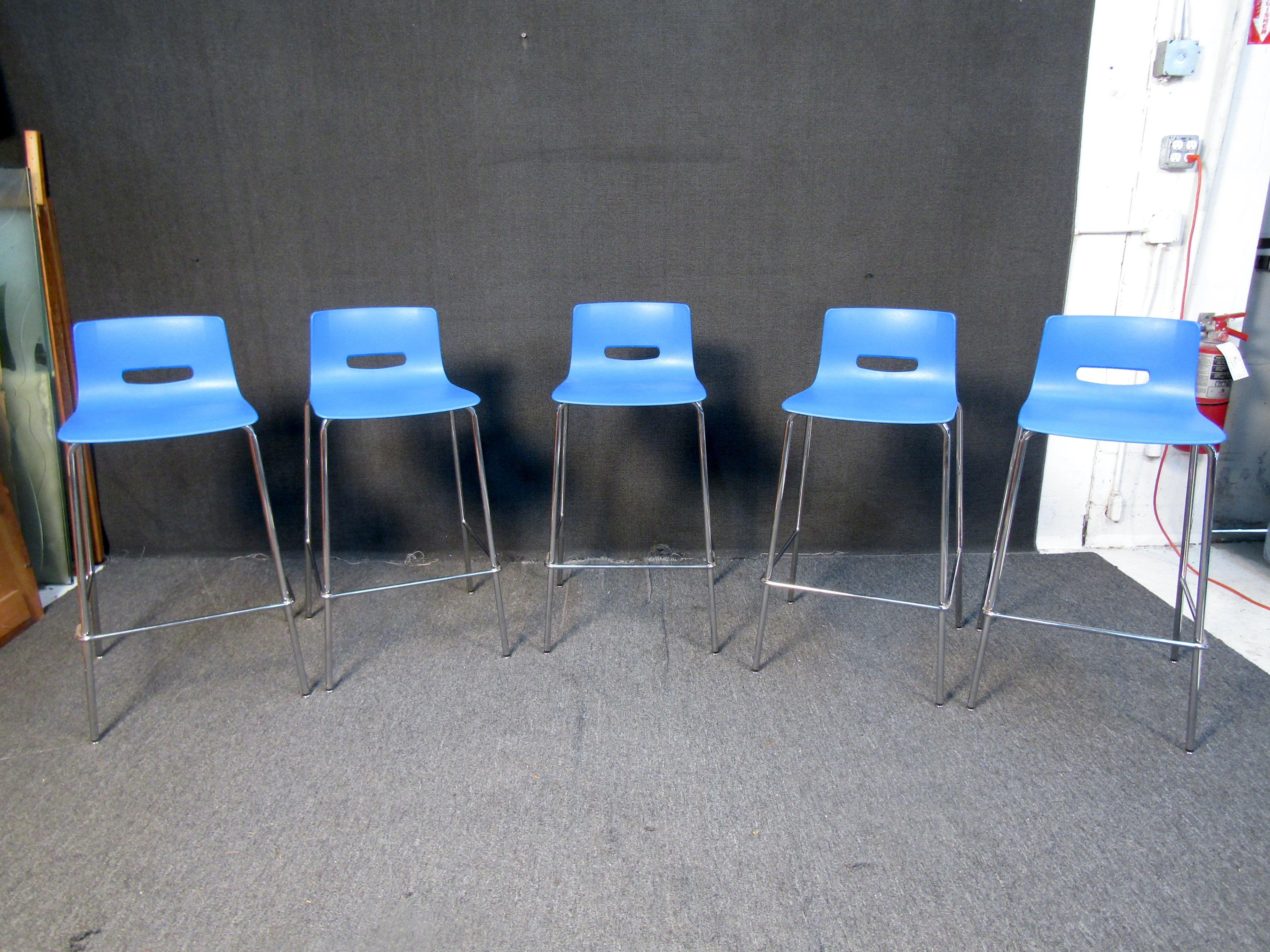 Set of Modern Bar Stools In Good Condition For Sale In Brooklyn, NY