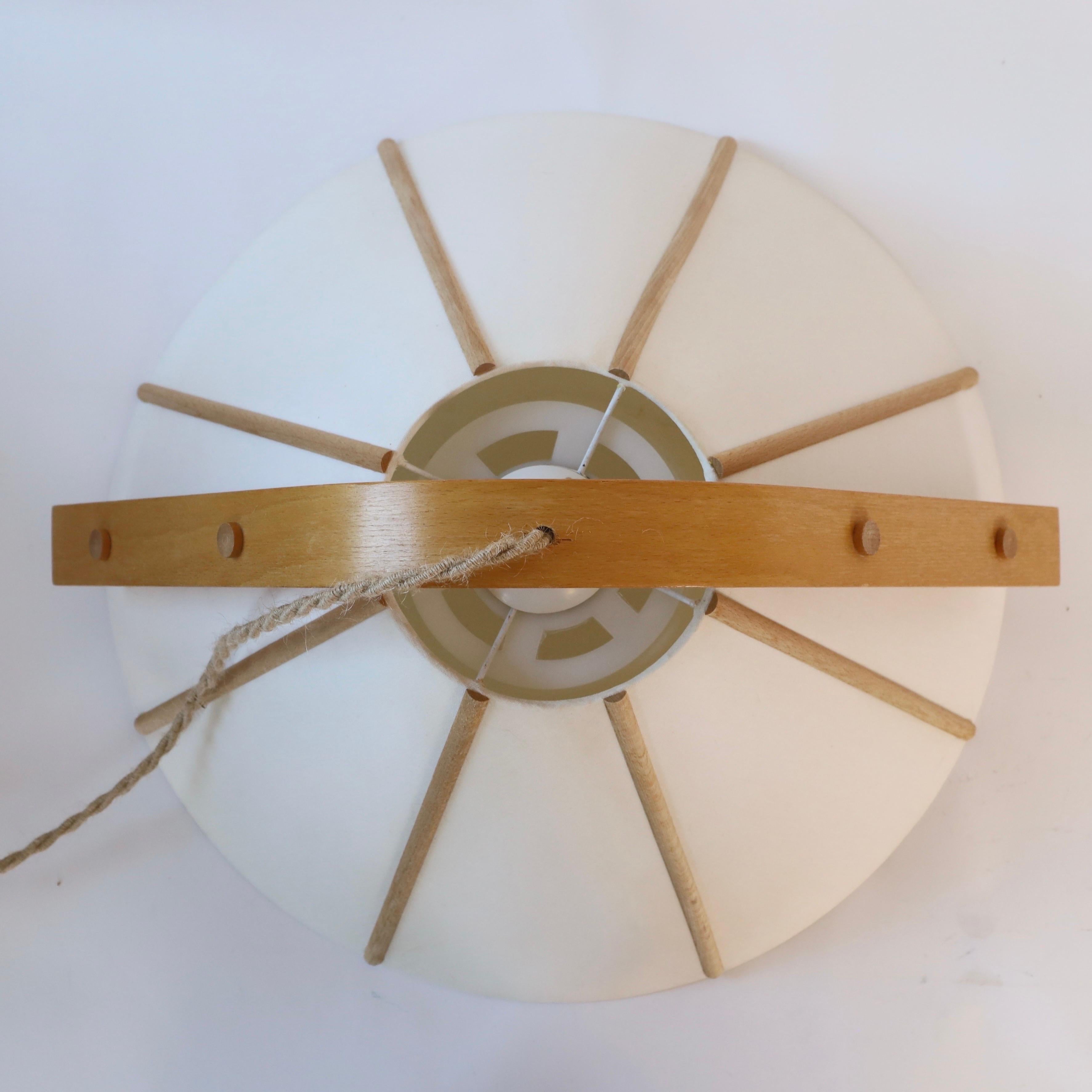 Set of Modern beech wood pendant lights by Jan Wickelgren, 1970s, Sweden 4