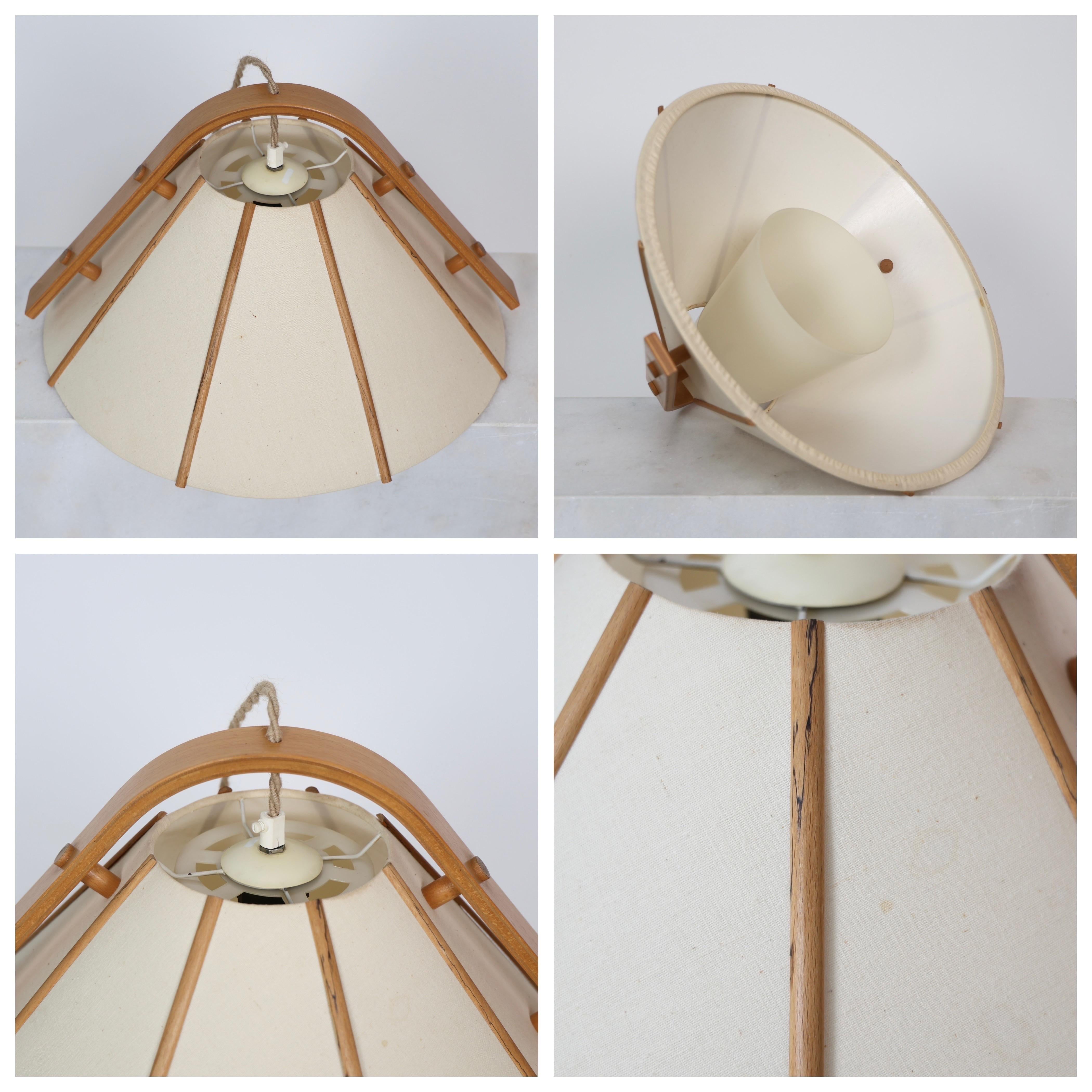 Set of Modern Beech Wood Pendant Lights by Jan Wickelgren, 1970s, Sweden in vendita 4