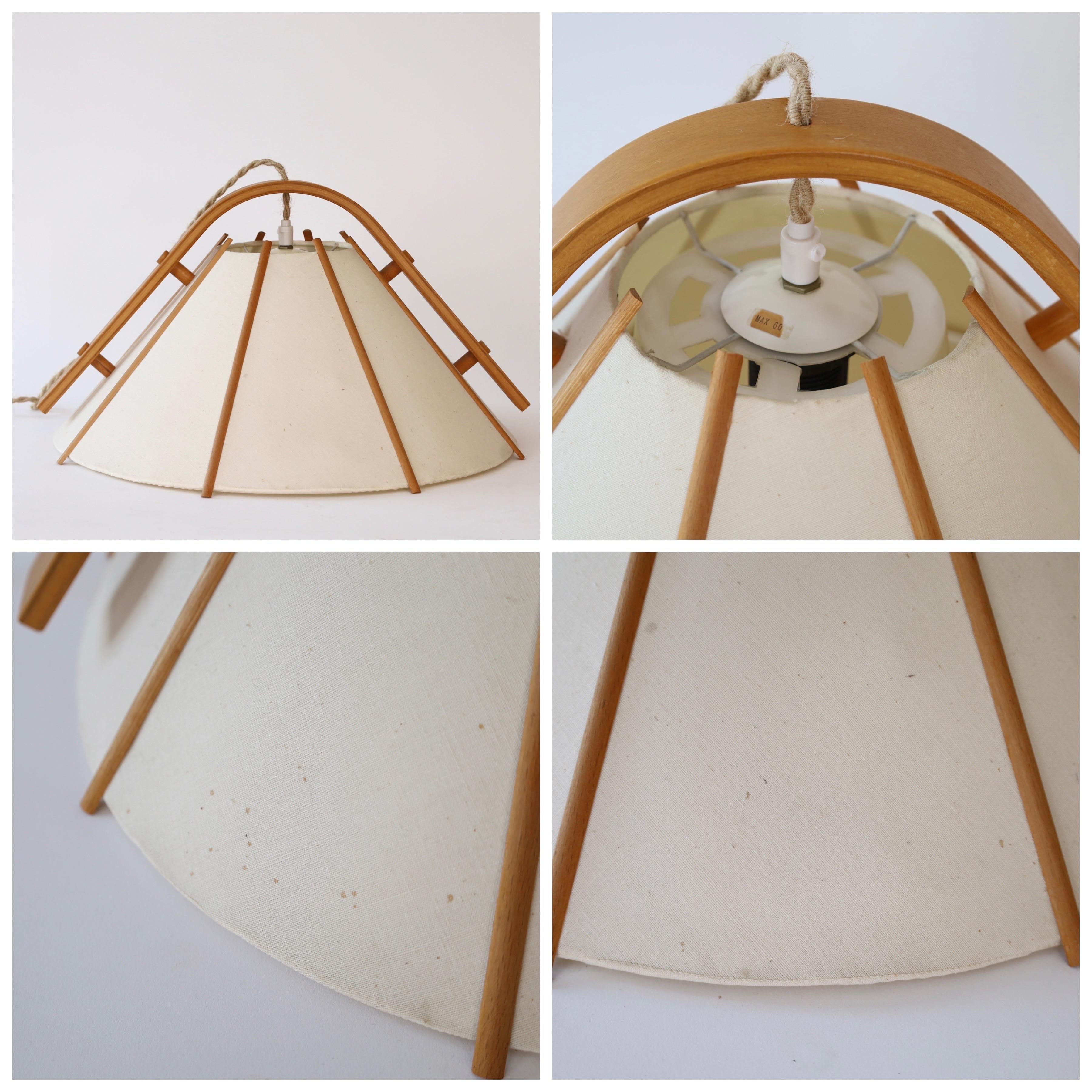 Set of Modern beech wood pendant lights by Jan Wickelgren, 1970s, Sweden 2