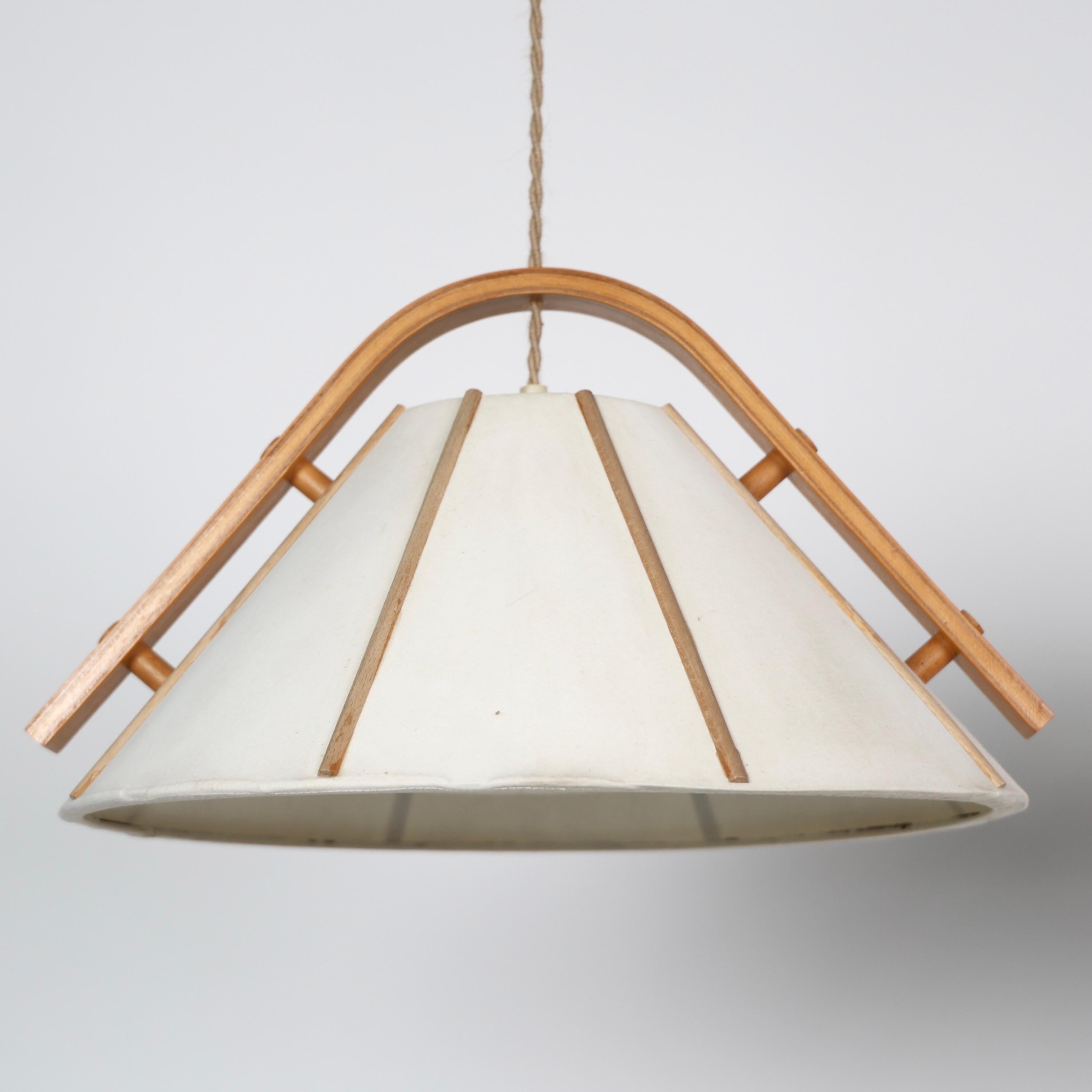 Set of Modern Beech Wood Pendant Lights by Jan Wickelgren, 1970s, Sweden in vendita 2
