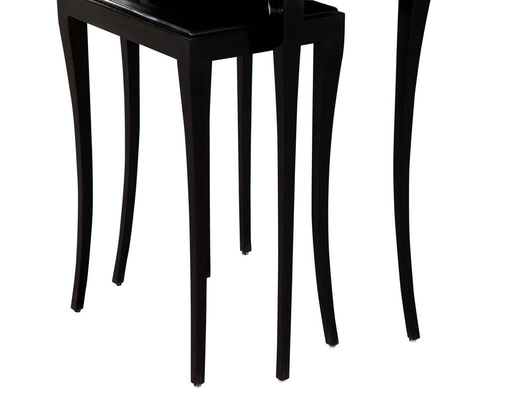 Set of Modern Black Nesting Tables For Sale 4