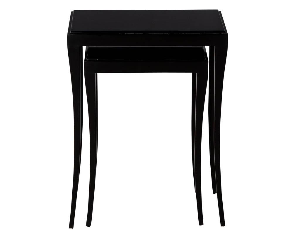 Set of Modern Black Nesting Tables In Excellent Condition For Sale In North York, ON