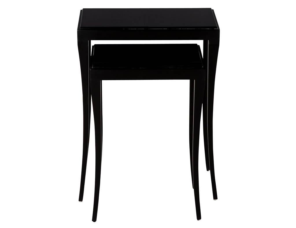 Contemporary Set of Modern Black Nesting Tables For Sale