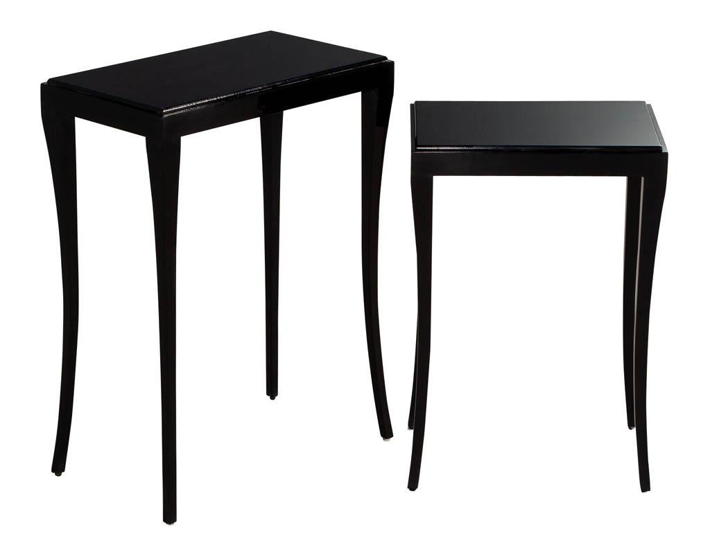 Set of Modern Black Nesting Tables For Sale 1