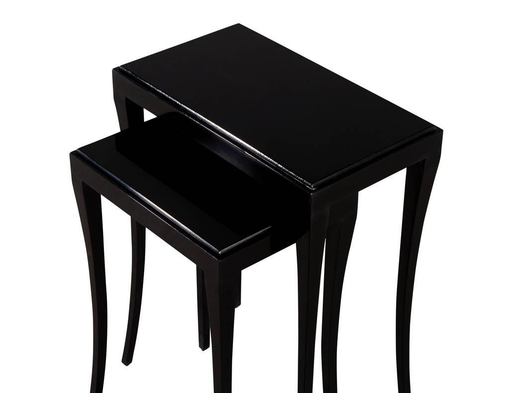 Set of Modern Black Nesting Tables For Sale 3