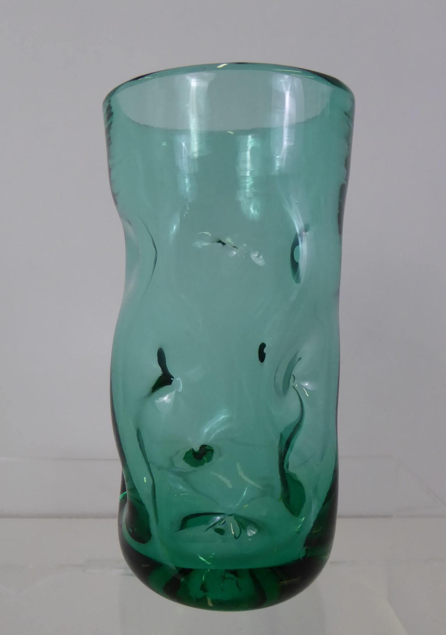 Set of Modern Blenko Glass Colorful Pinch Tumblers, 1970s 3
