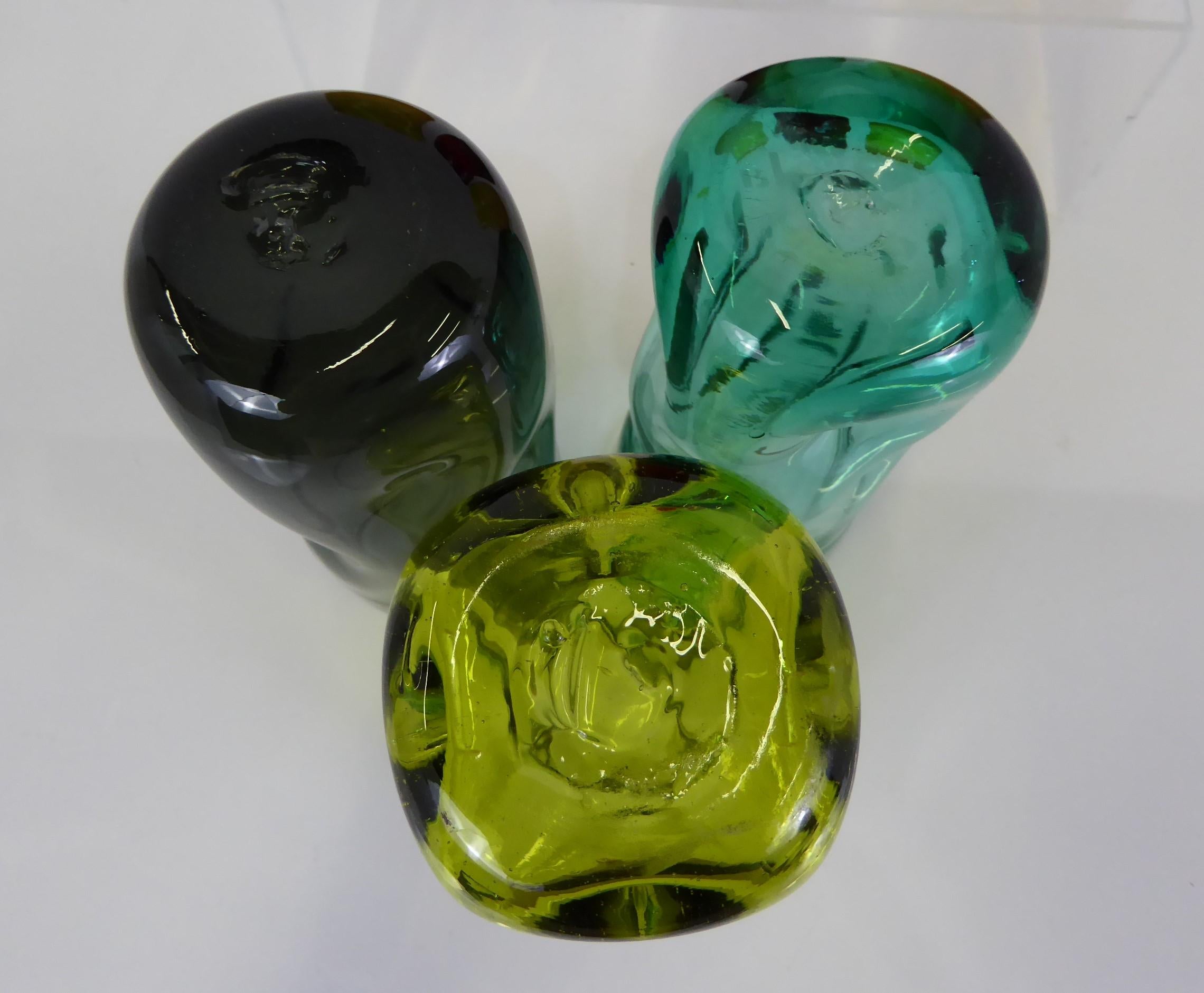 Mid-Century Modern Set of Modern Blenko Glass Colorful Pinch Tumblers, 1970s