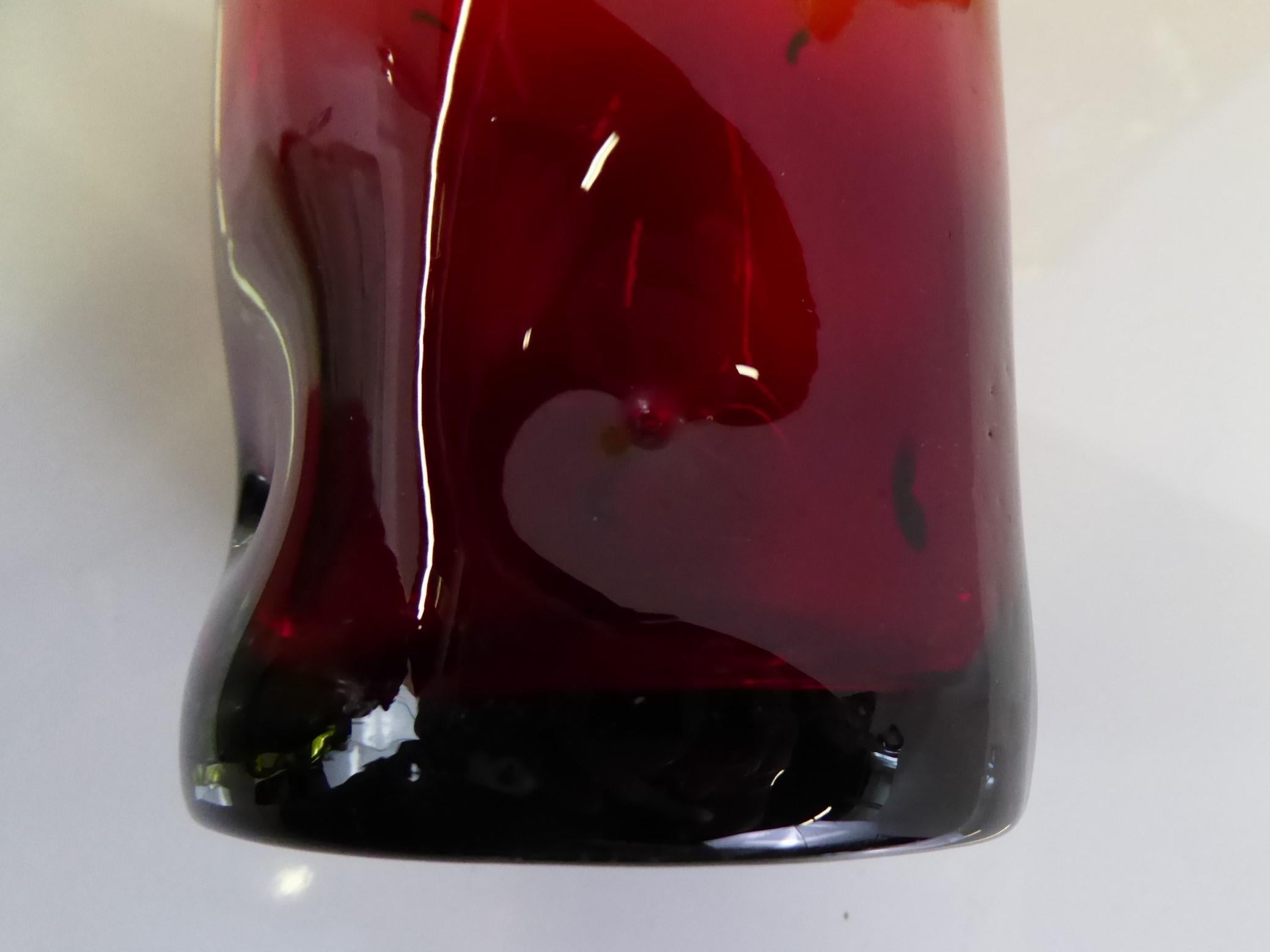 Blown Glass Set of Modern Blenko Glass Colorful Pinch Tumblers, 1970s
