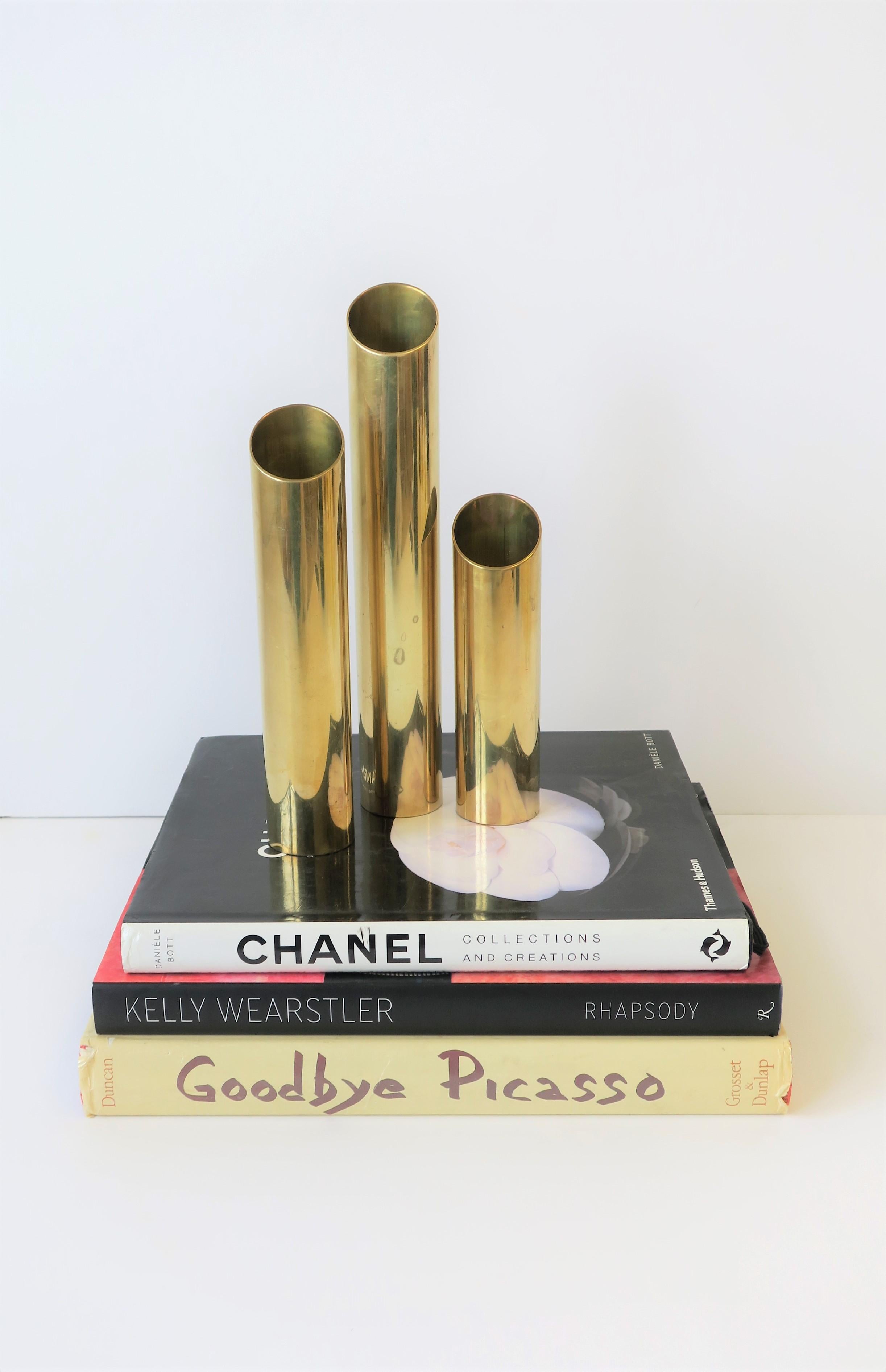 Modern Brass Cylindrical Sculptures, ca. 1970s 6