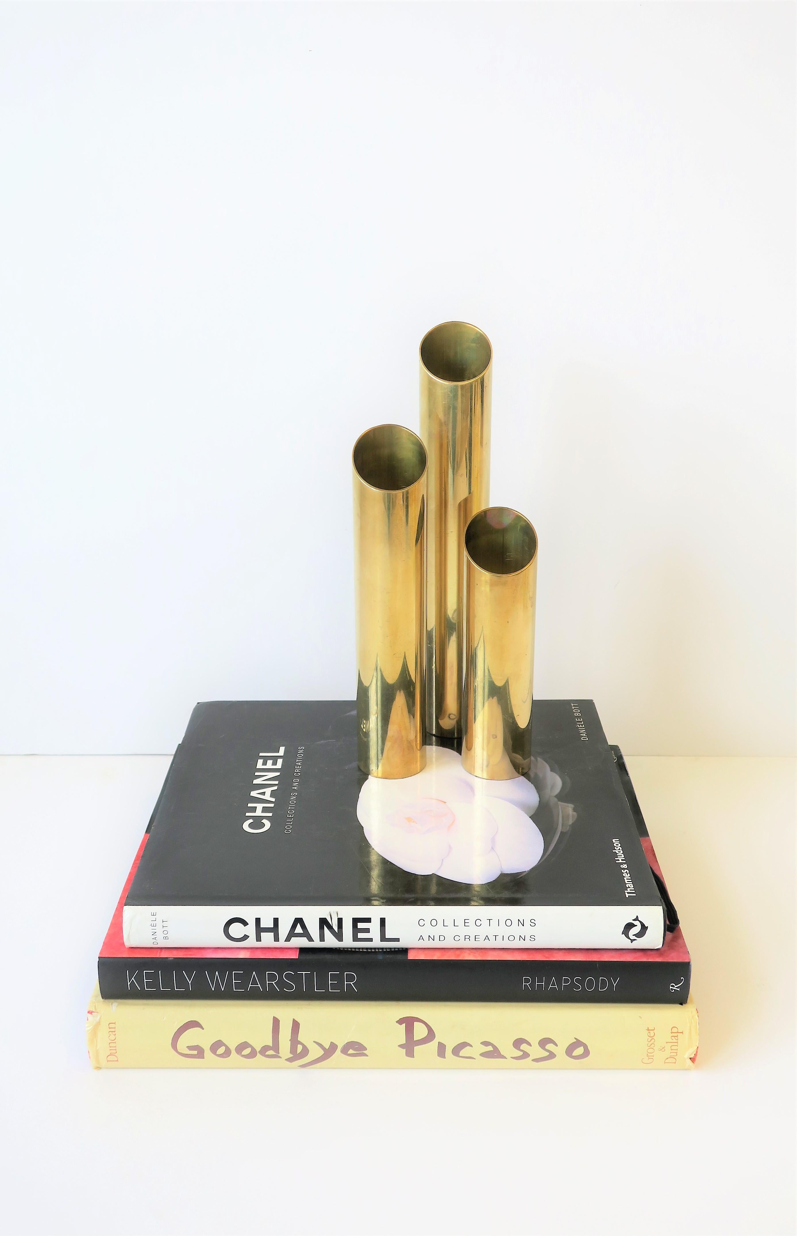 Modern Brass Cylindrical Sculptures, ca. 1970s 2