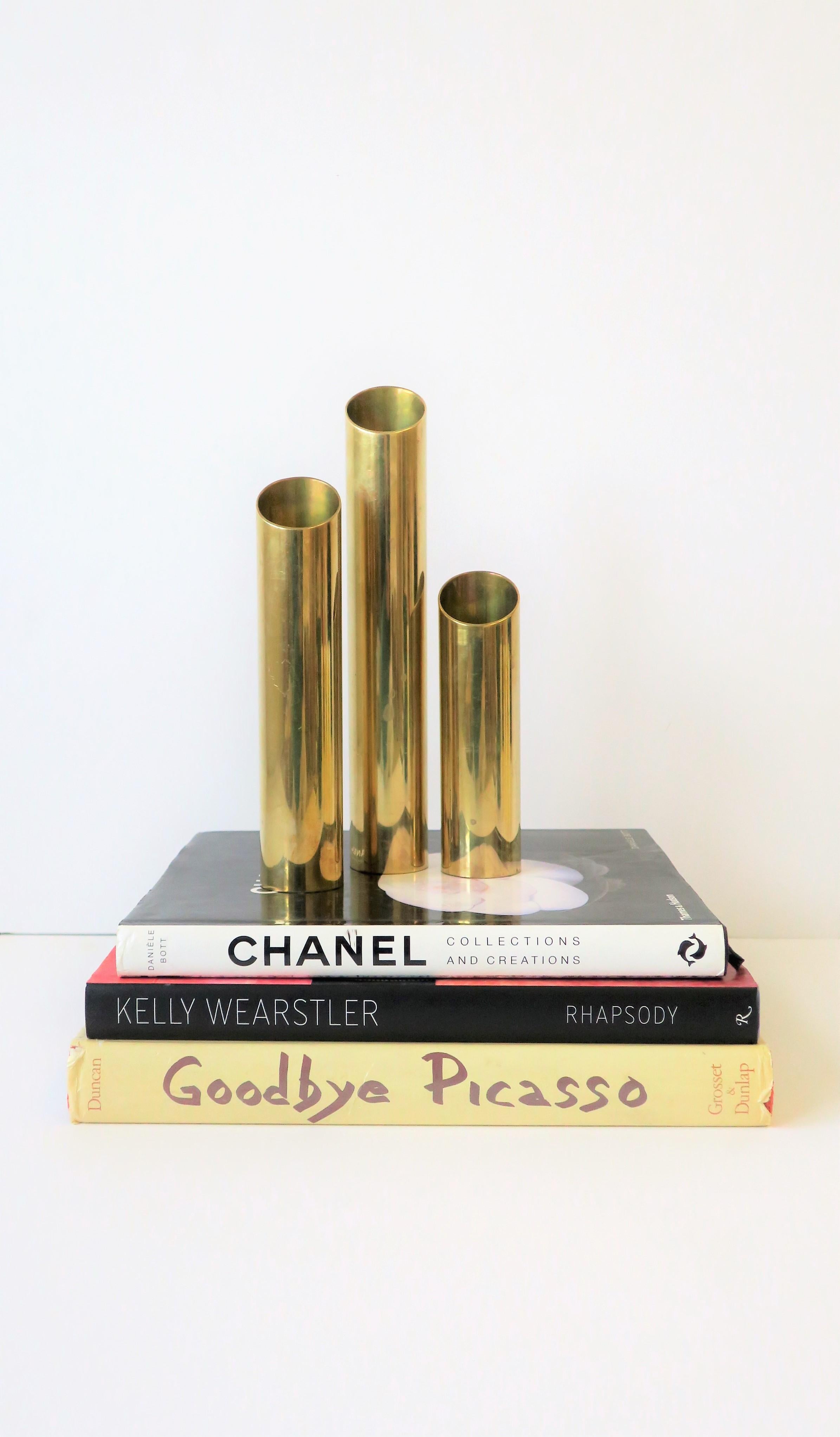 Modern Brass Cylindrical Sculptures, ca. 1970s 4