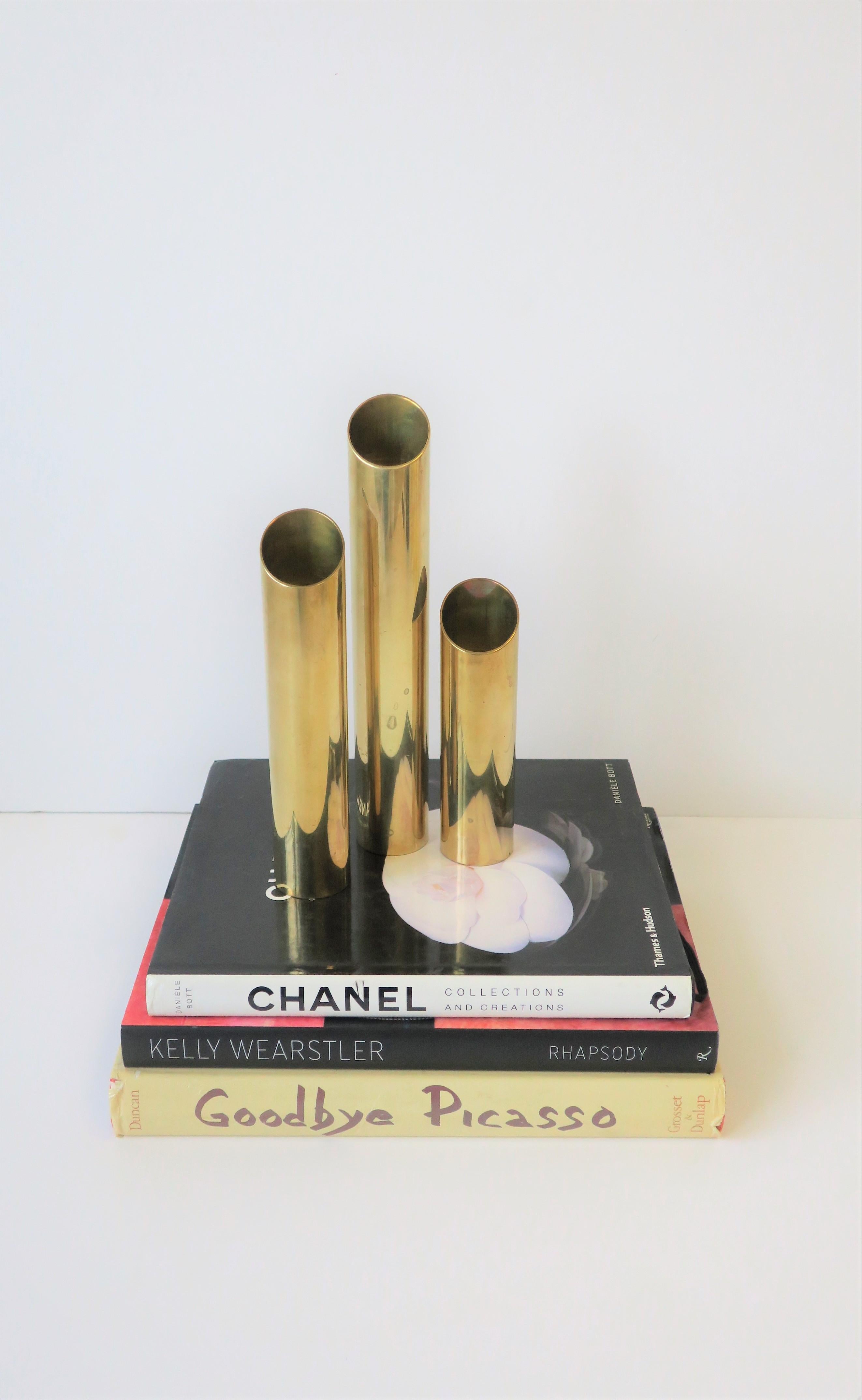 Modern Brass Cylindrical Sculptures, ca. 1970s 5