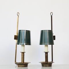 Juego de lámparas de noche modernas de latón de Th. Valentiner, años 60, Dinamarca