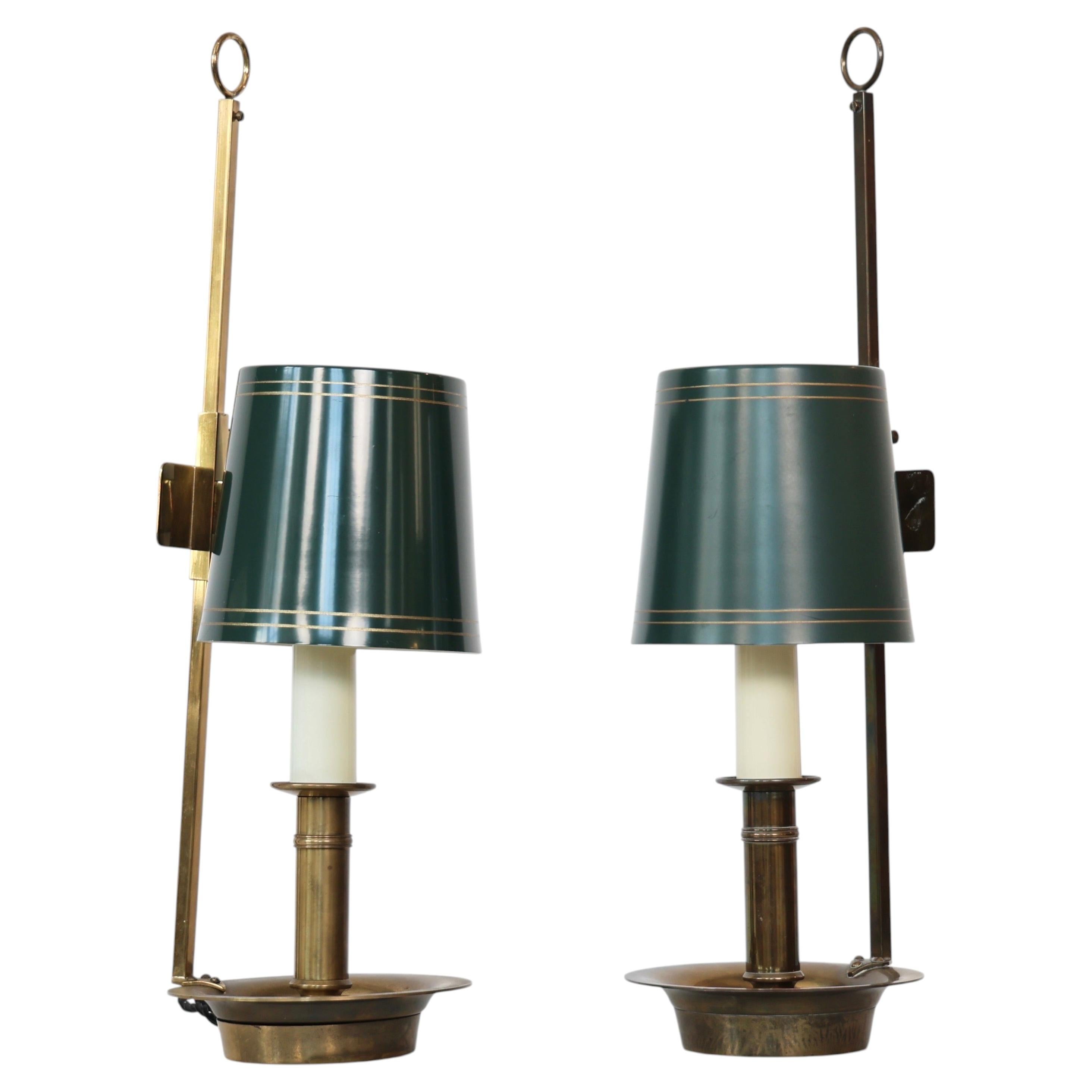Set of Modern Brass Night Lamps by Th. Valentiner, 1960s, Denmark