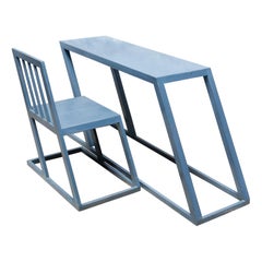 Set of Modern Iron Desk and Chair, circa 1970