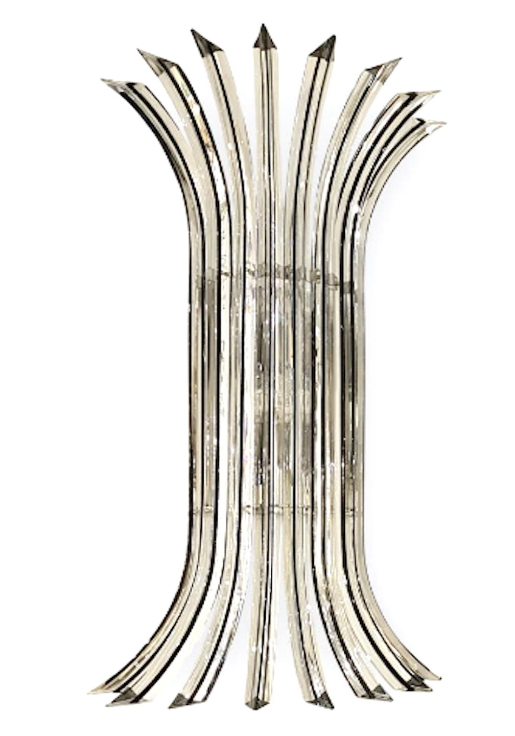 Molded Set of Moderne Clear Glass Sconces, Sold Per Pair