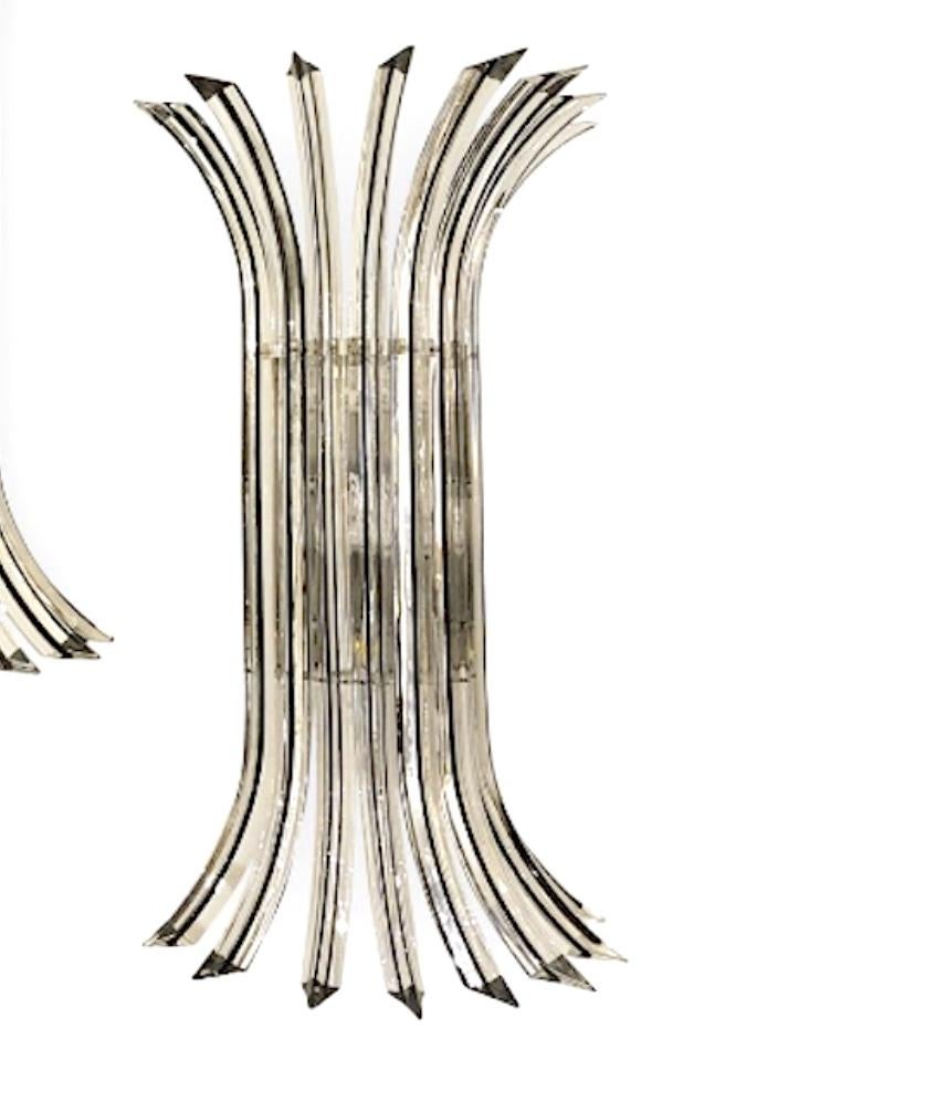 Set of Moderne Clear Glass Sconces, Sold Per Pair In Good Condition In New York, NY
