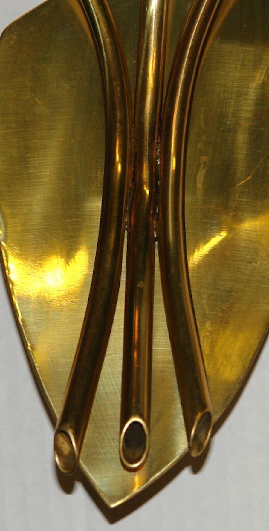 Italian Set of Moderne Gilt Bronze Sconces, Sold Per Pair For Sale
