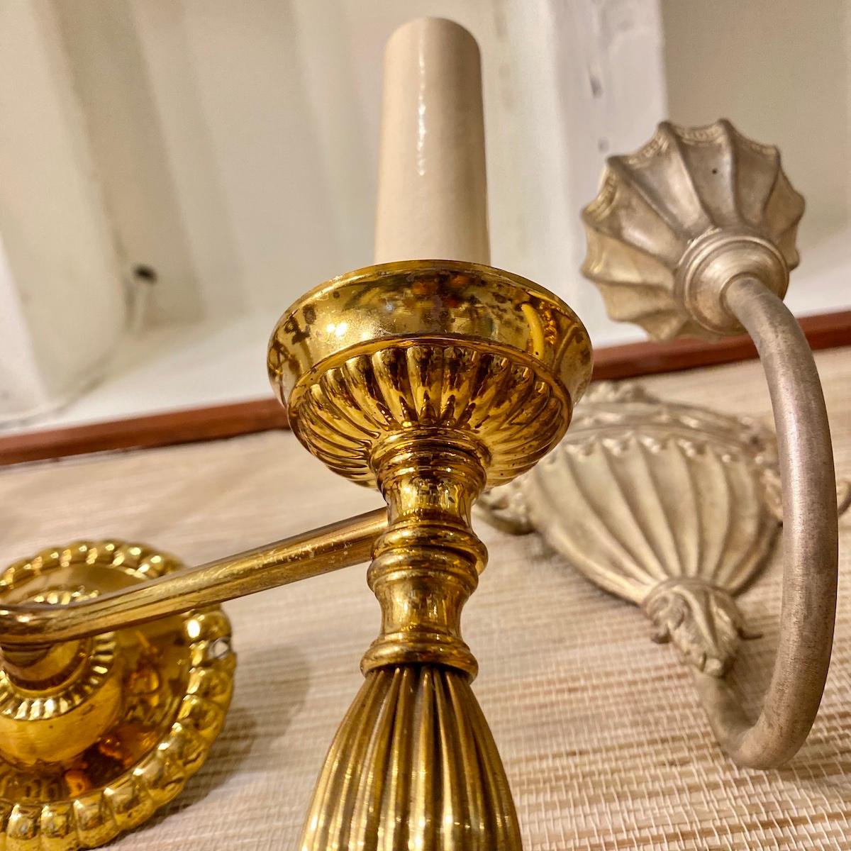 Set of Moderne Gilt Neoclassic Style Sconces, Sold per Pair For Sale 4
