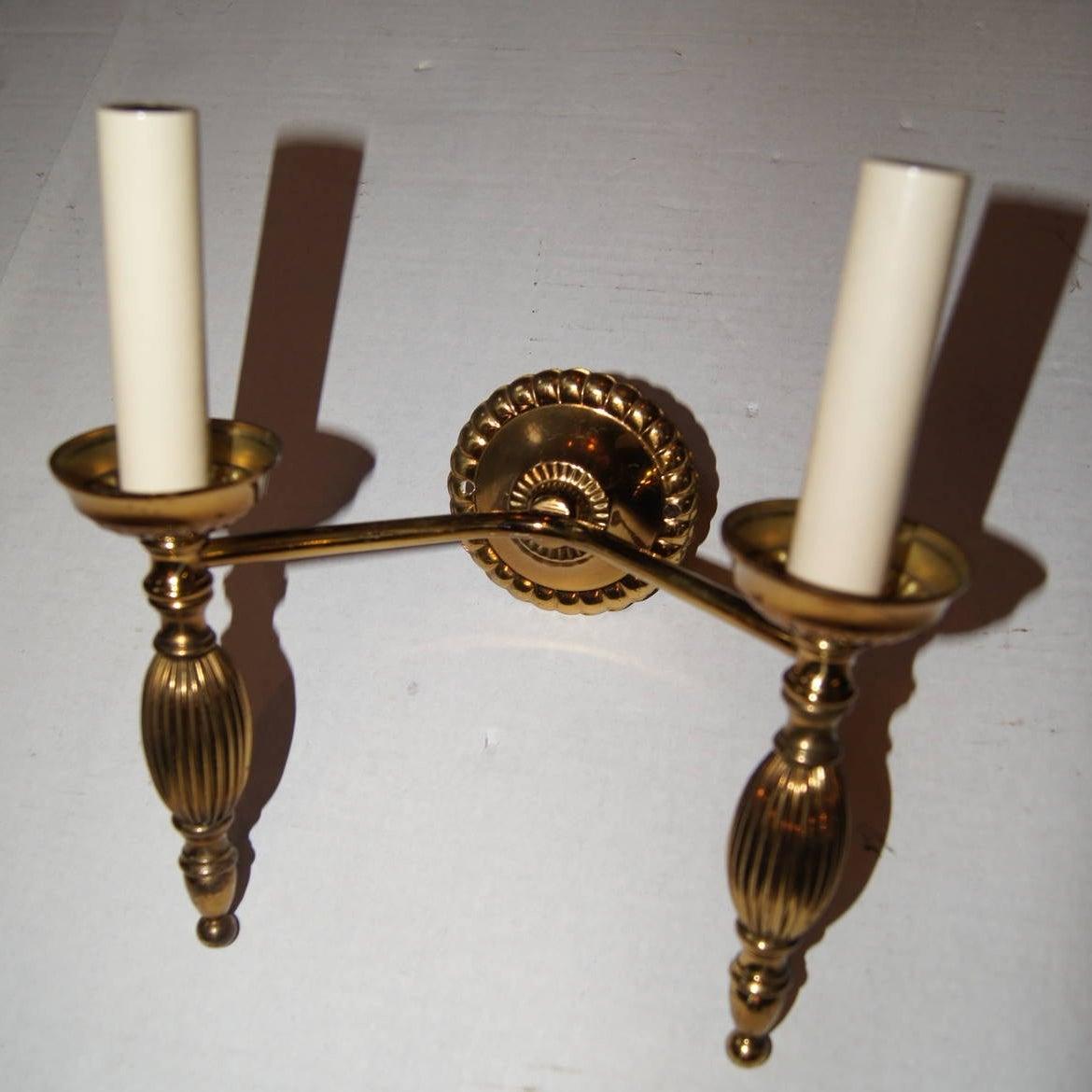 Italian Set of Moderne Gilt Neoclassic Style Sconces, Sold per Pair For Sale