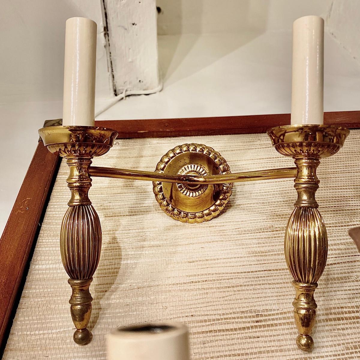 Set of Moderne Gilt Neoclassic Style Sconces, Sold per Pair For Sale 2