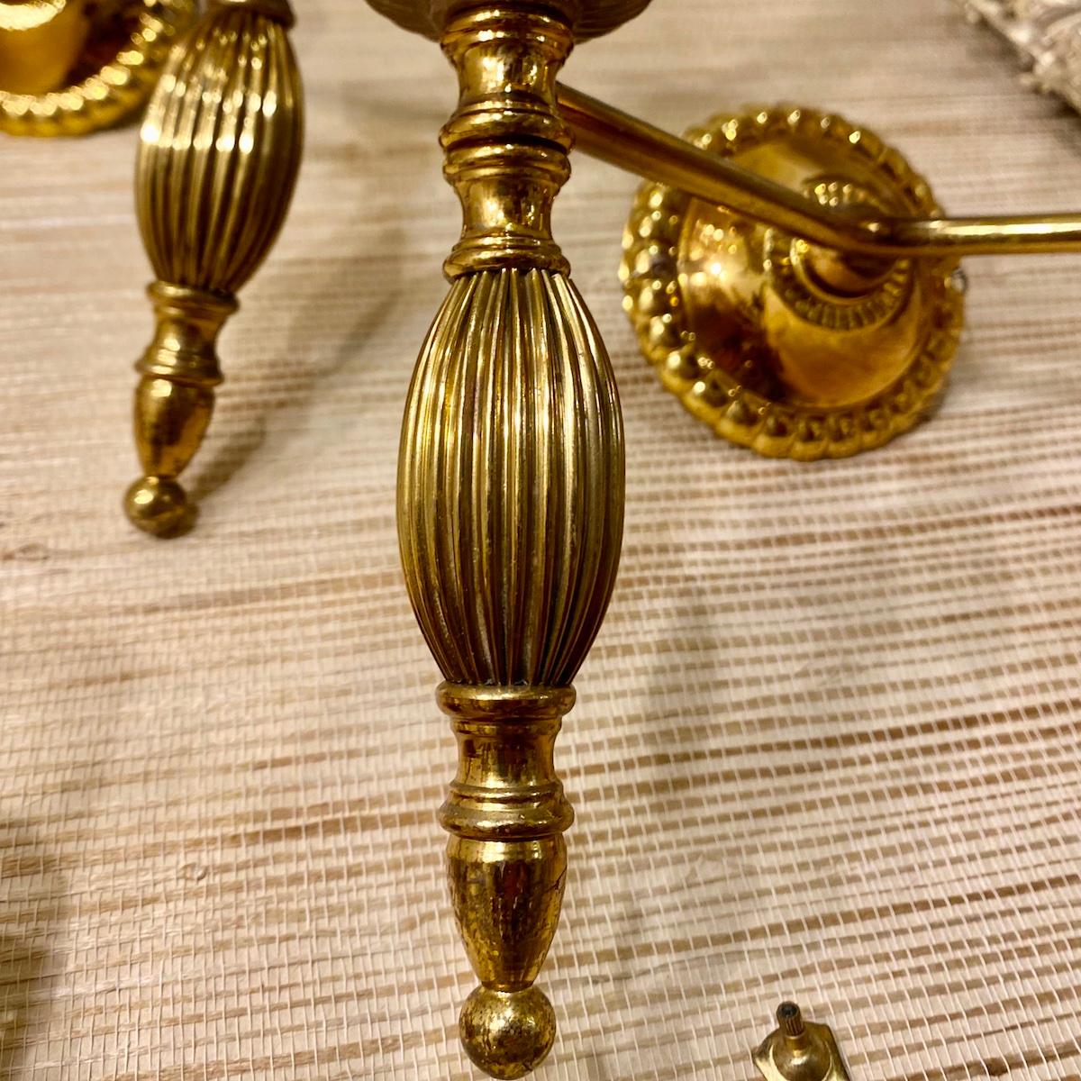 Set of Moderne Gilt Neoclassic Style Sconces, Sold per Pair For Sale 3