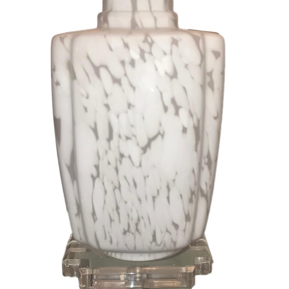 Set of Moderne Italian Glass Lamps, Sold in Pairs In Good Condition For Sale In New York, NY