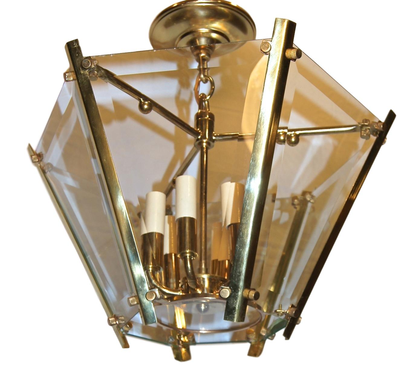 Italian Set of Moderne Lantern Fixtures, Sold Individually For Sale
