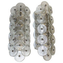 Vintage Set of Moderne Molded Glass Sconces, Sold in Pairs