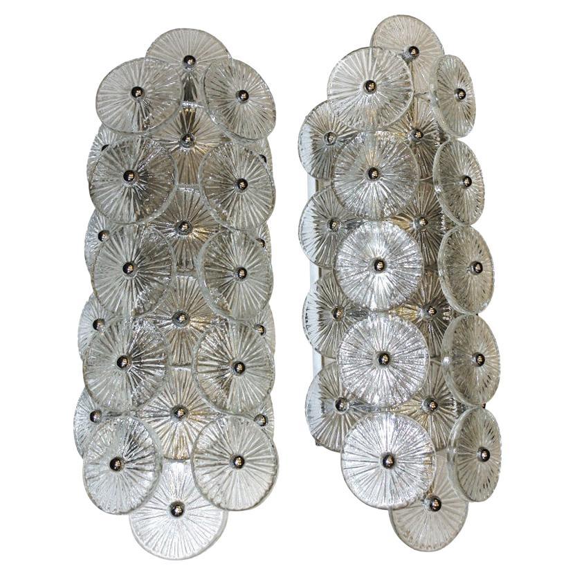 Set of Moderne Molded Glass Sconces, Sold in Pairs