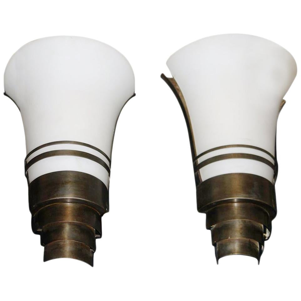 Set of Moderne Sconces, Sold in Pairs For Sale