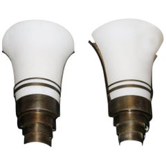 Vintage Set of Moderne Sconces, Sold in Pairs